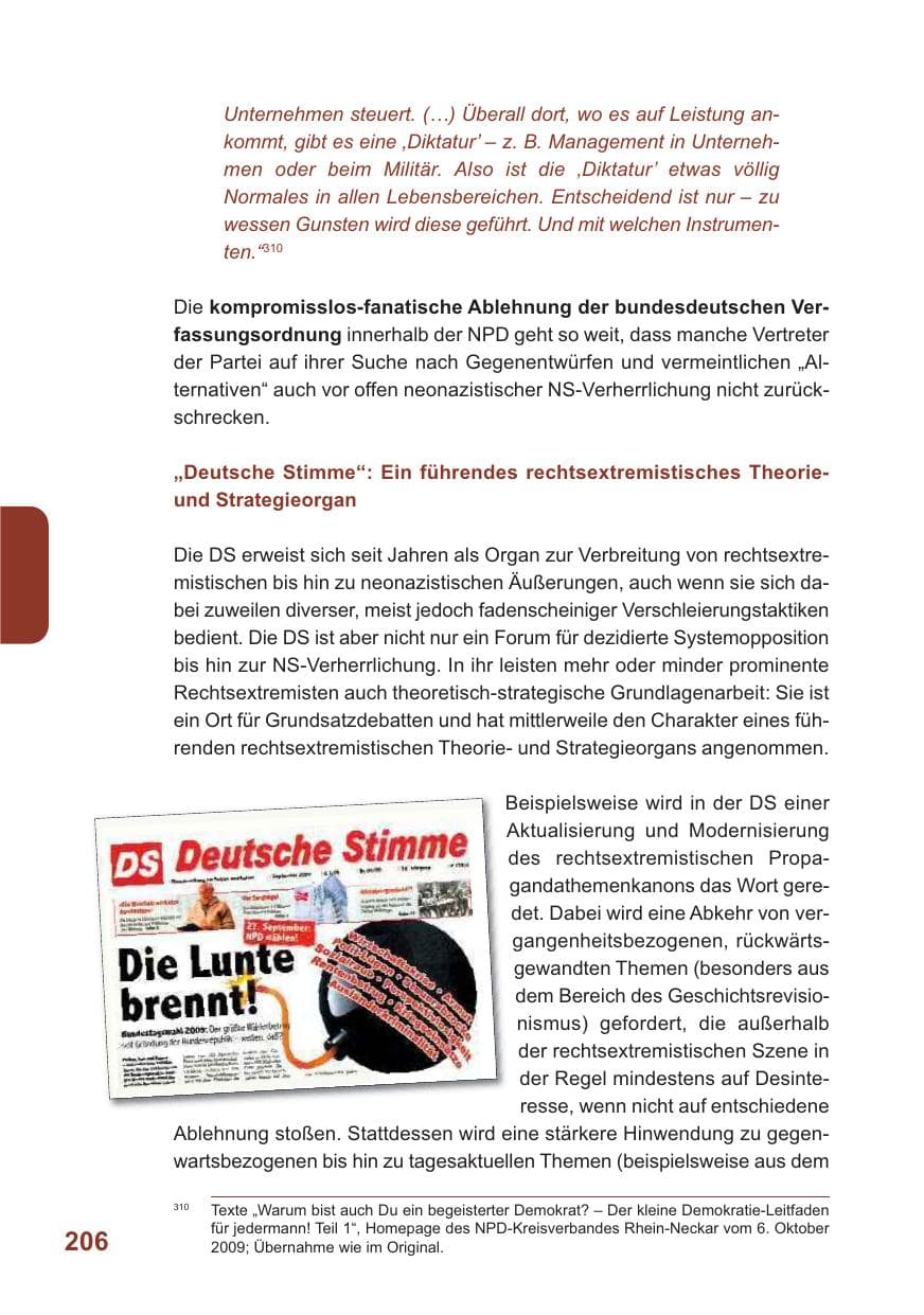 Seite 207 des Verfassungsschutzbericht 2009 Baden-Württemberg