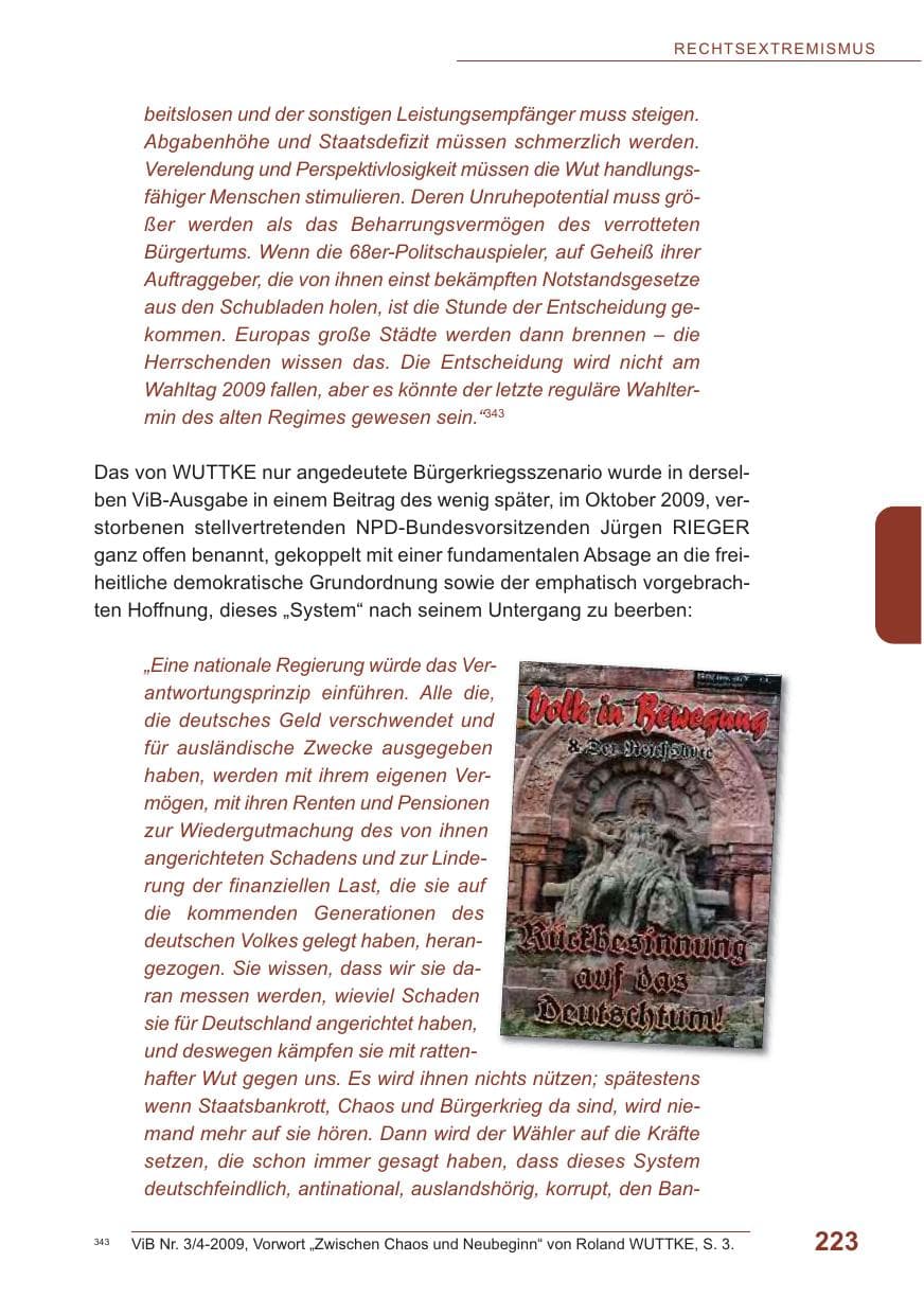 Seite 224 des Verfassungsschutzbericht 2009 Baden-Württemberg