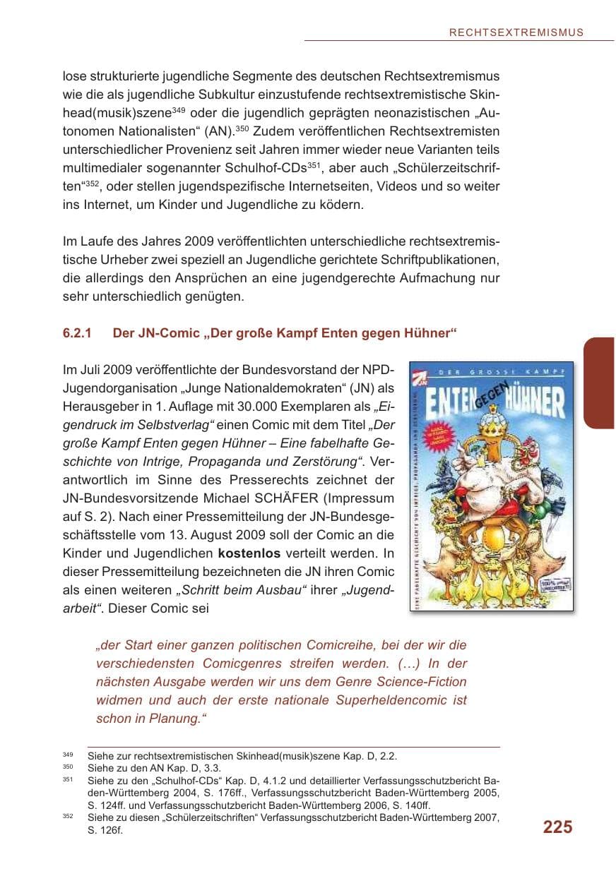 Seite 226 des Verfassungsschutzbericht 2009 Baden-Württemberg