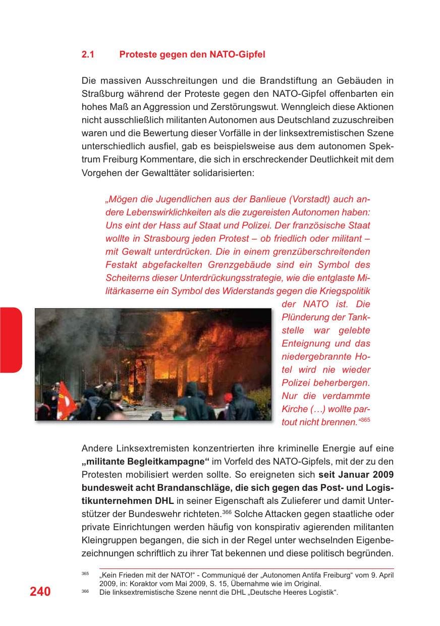 Seite 241 des Verfassungsschutzbericht 2009 Baden-Württemberg
