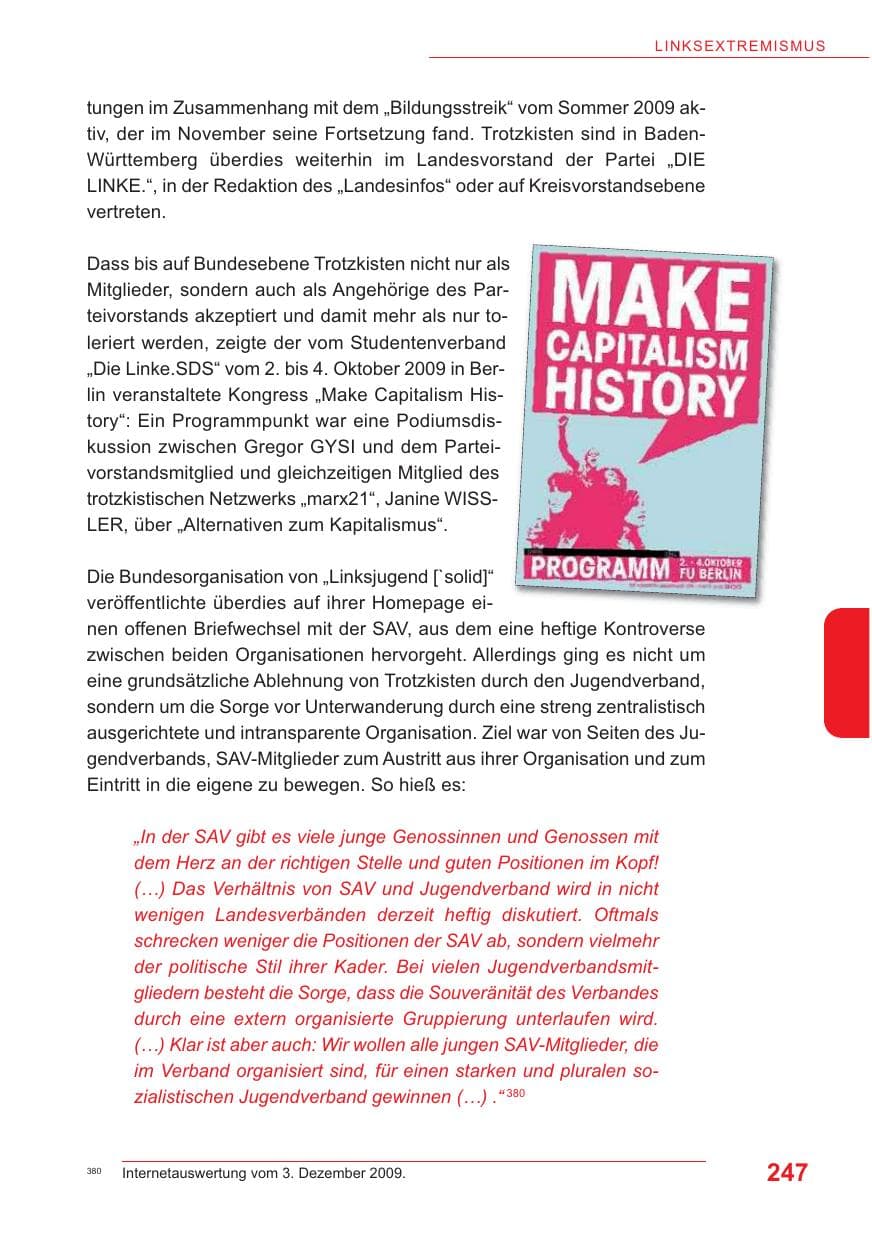 Seite 248 des Verfassungsschutzbericht 2009 Baden-Württemberg