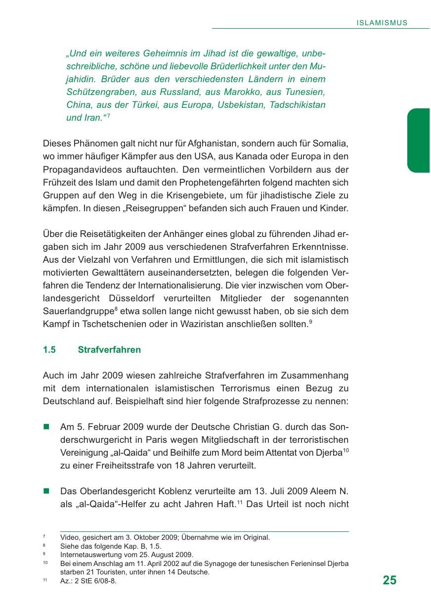 Seite 26 des Verfassungsschutzbericht 2009 Baden-Württemberg