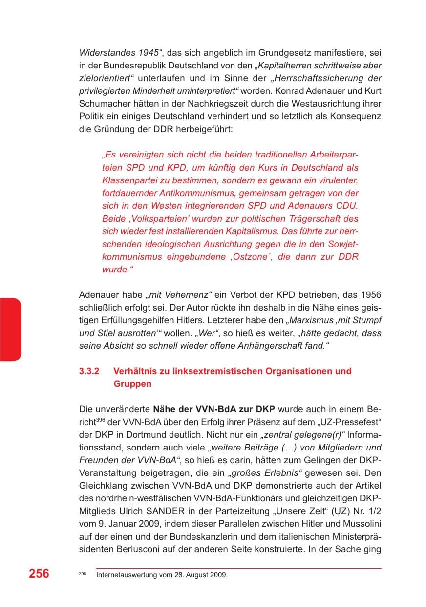 Seite 257 des Verfassungsschutzbericht 2009 Baden-Württemberg