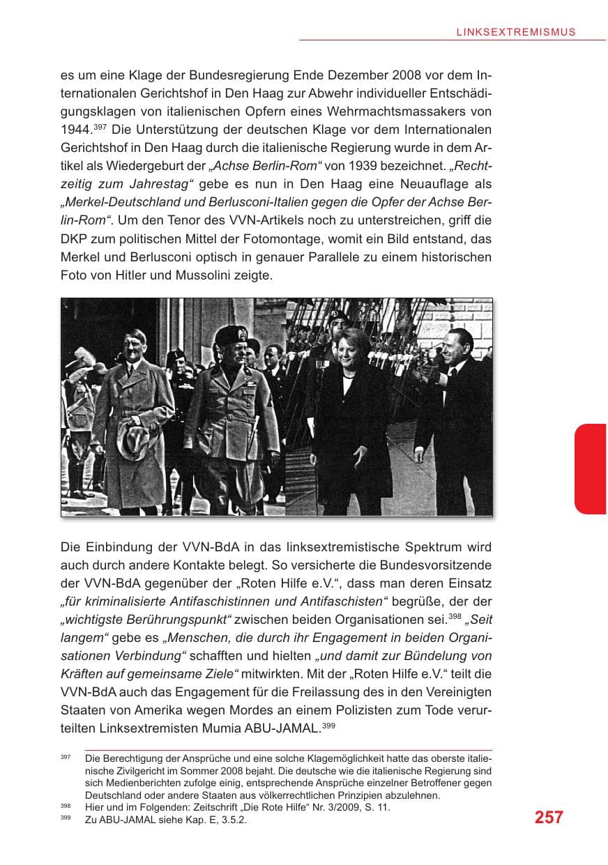 Seite 258 des Verfassungsschutzbericht 2009 Baden-Württemberg