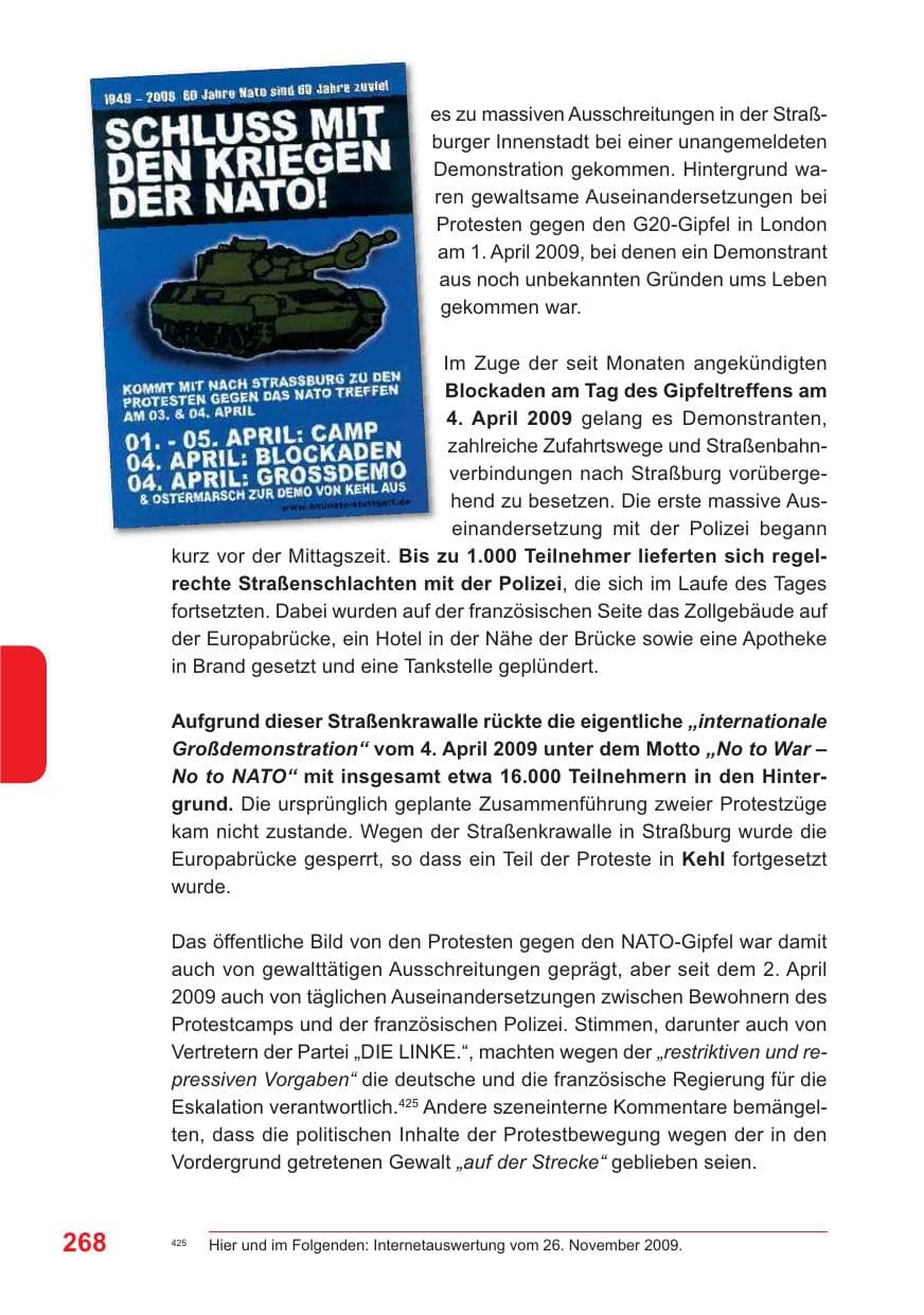 Seite 269 des Verfassungsschutzbericht 2009 Baden-Württemberg