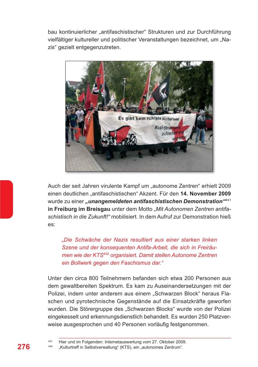 Seite 277 des Verfassungsschutzbericht 2009 Baden-Württemberg