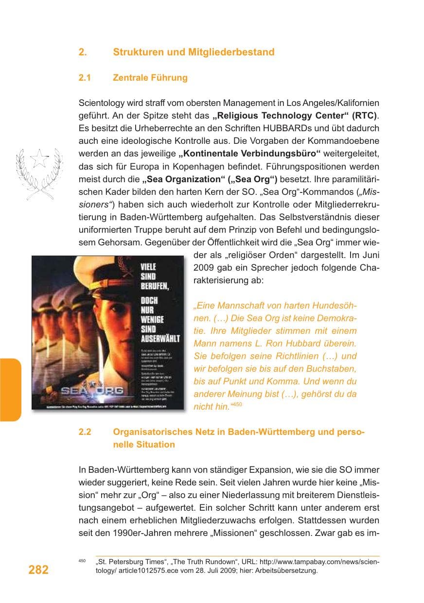 Seite 283 des Verfassungsschutzbericht 2009 Baden-Württemberg