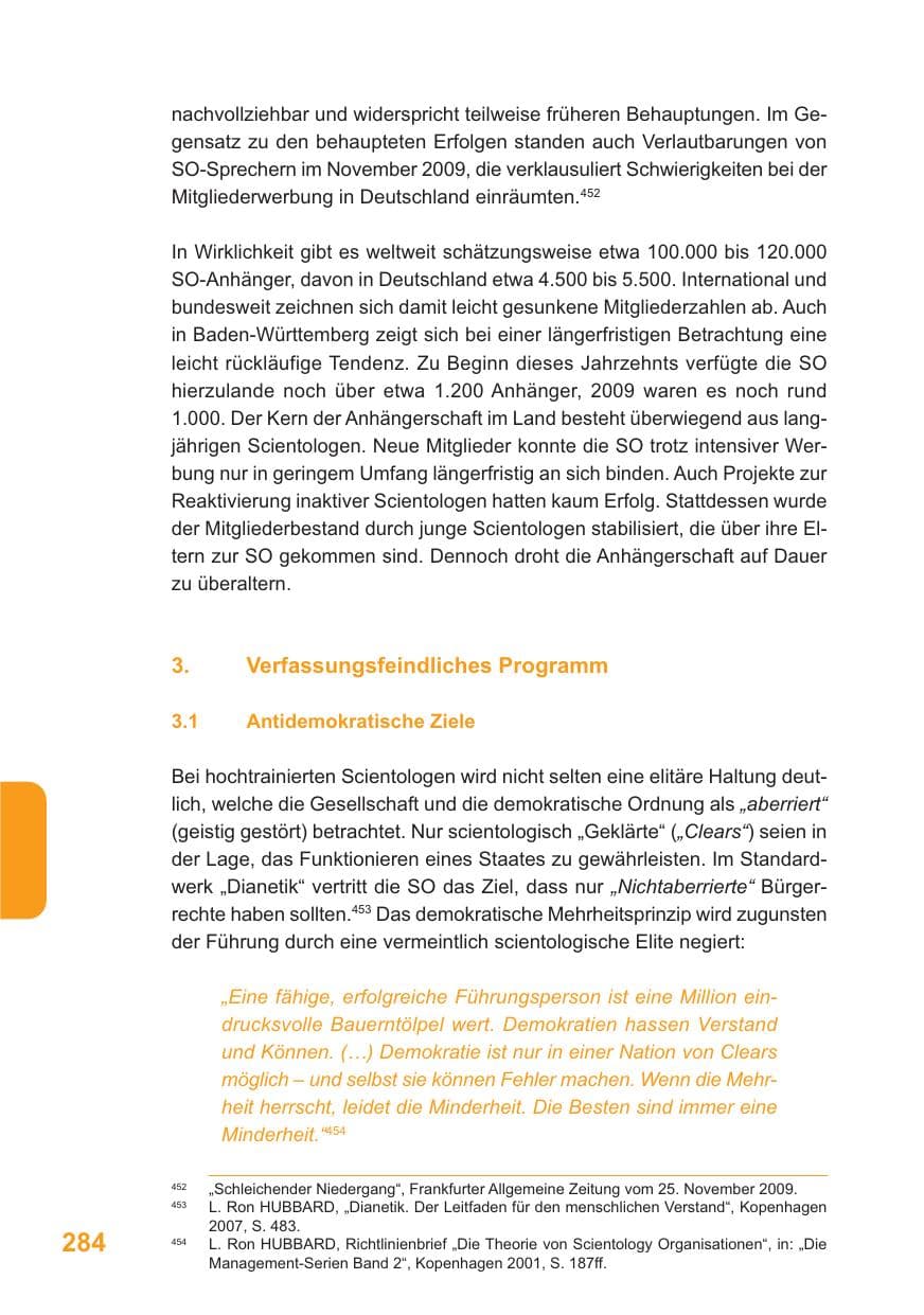 Seite 285 des Verfassungsschutzbericht 2009 Baden-Württemberg