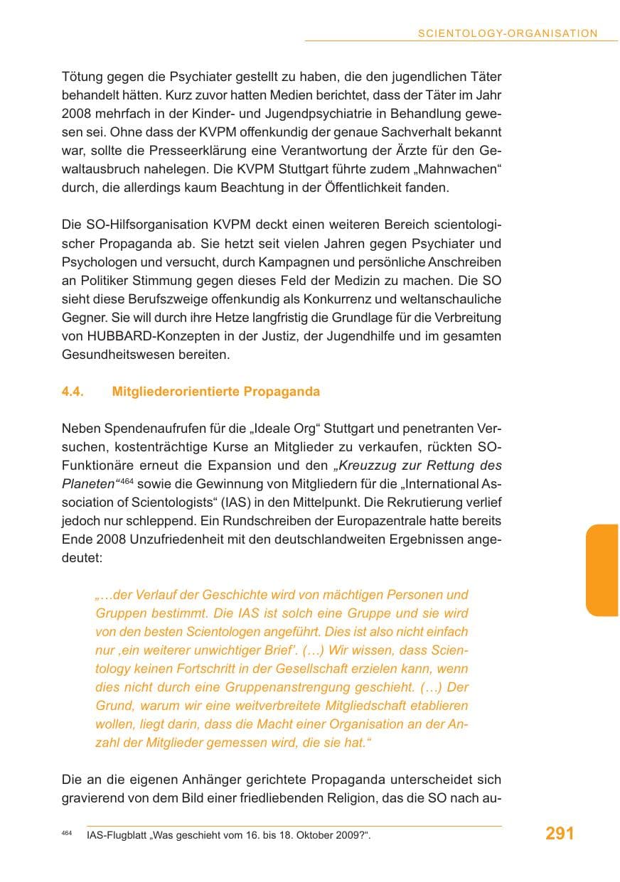 Seite 292 des Verfassungsschutzbericht 2009 Baden-Württemberg