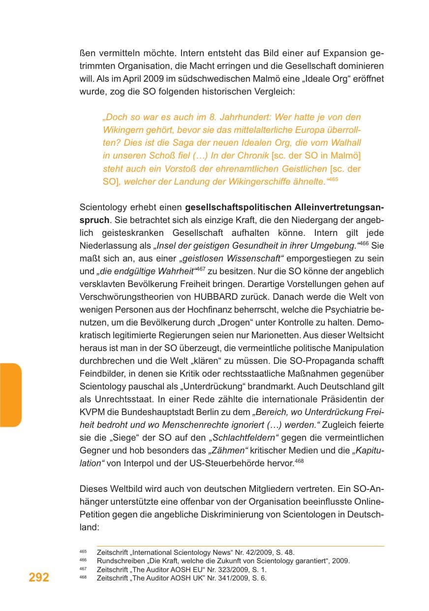 Seite 293 des Verfassungsschutzbericht 2009 Baden-Württemberg