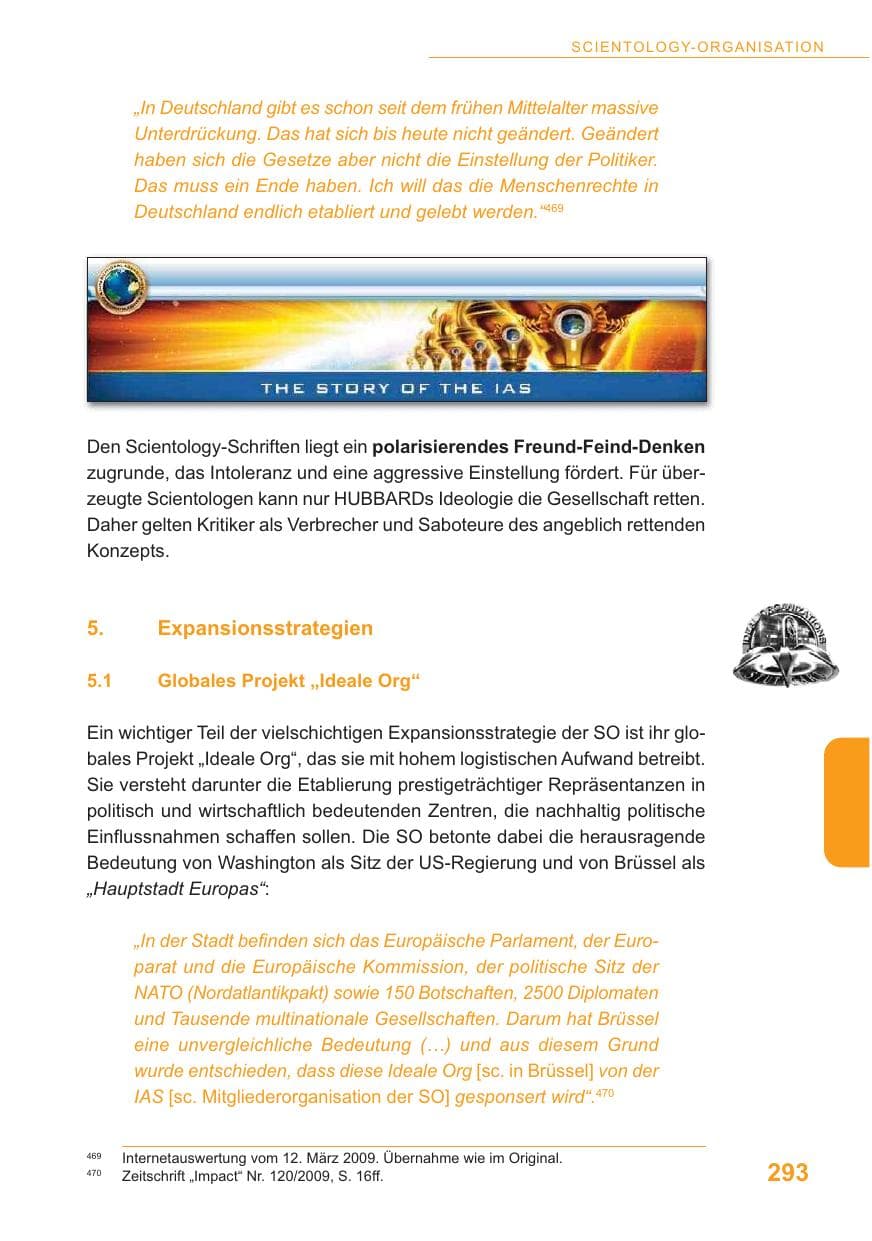 Seite 294 des Verfassungsschutzbericht 2009 Baden-Württemberg