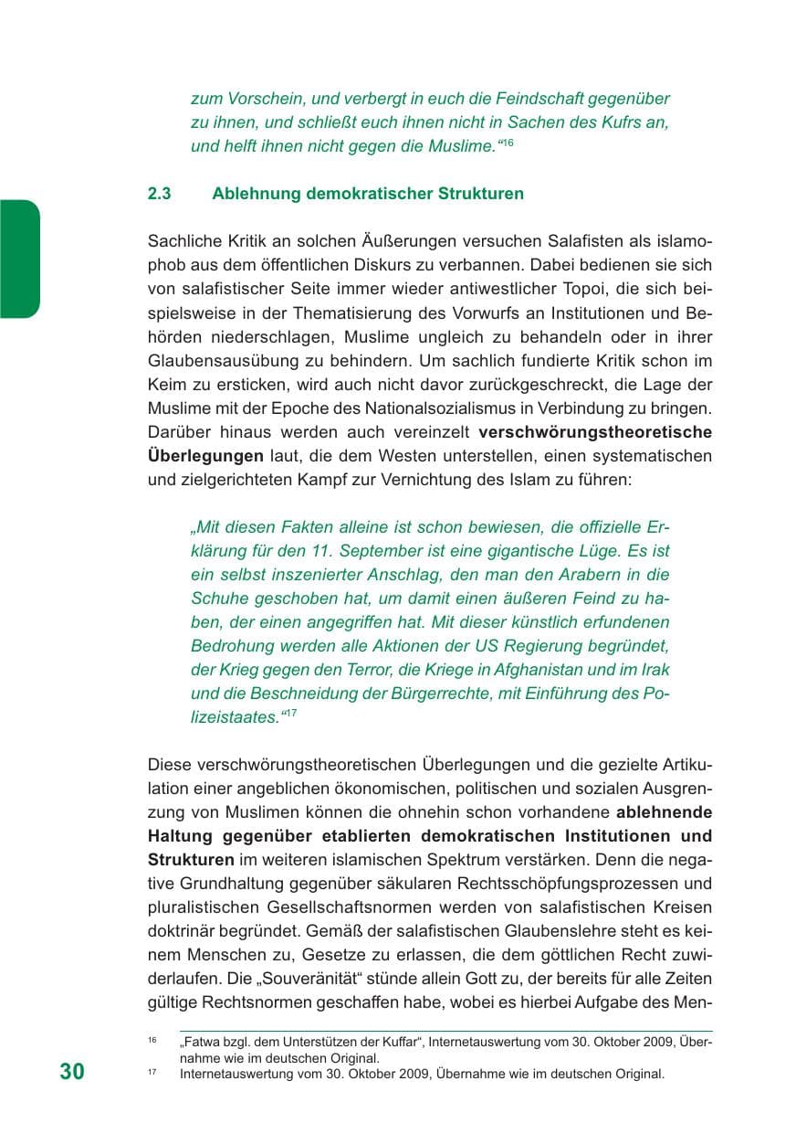 Seite 31 des Verfassungsschutzbericht 2009 Baden-Württemberg