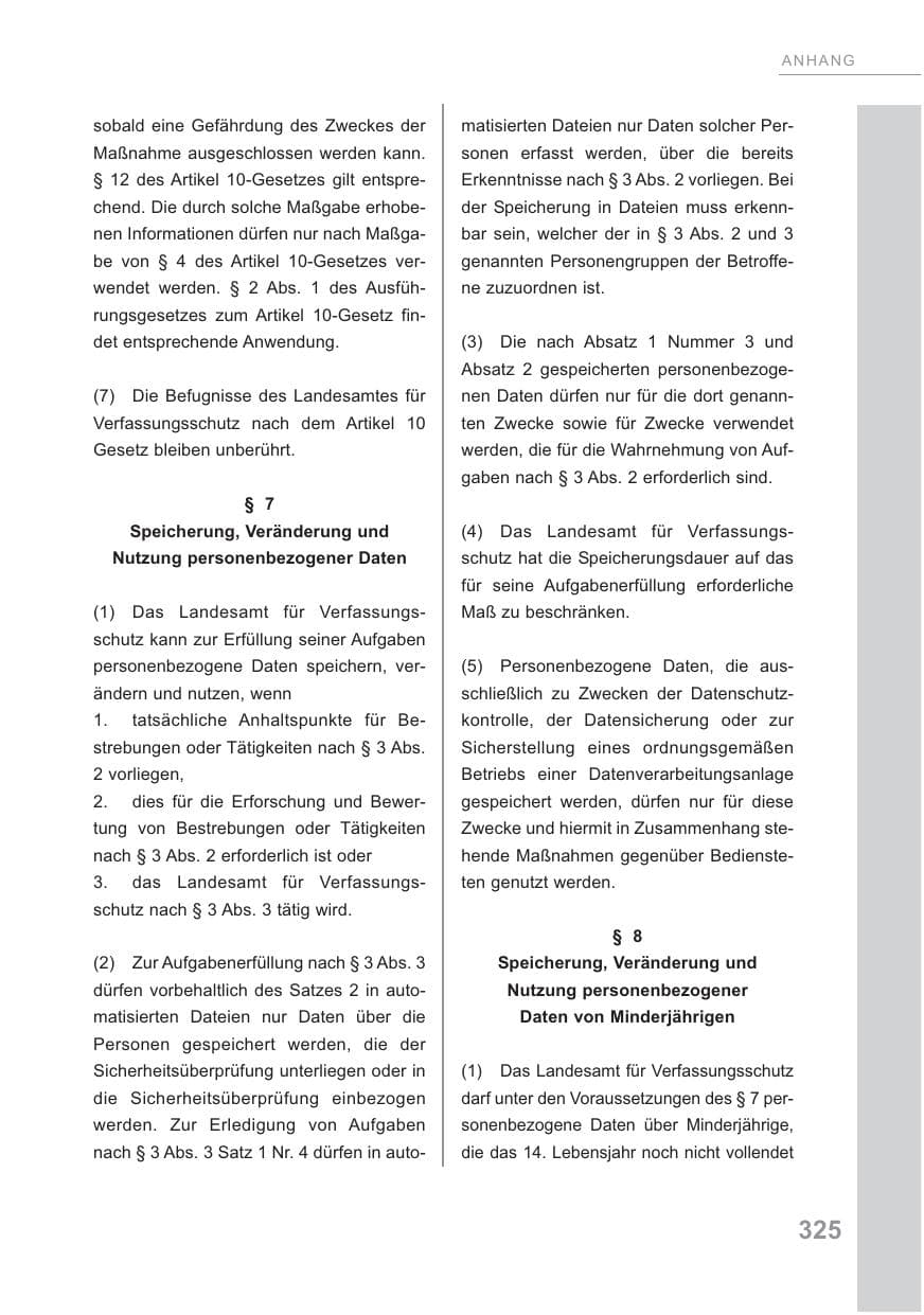 Seite 326 des Verfassungsschutzbericht 2009 Baden-Württemberg
