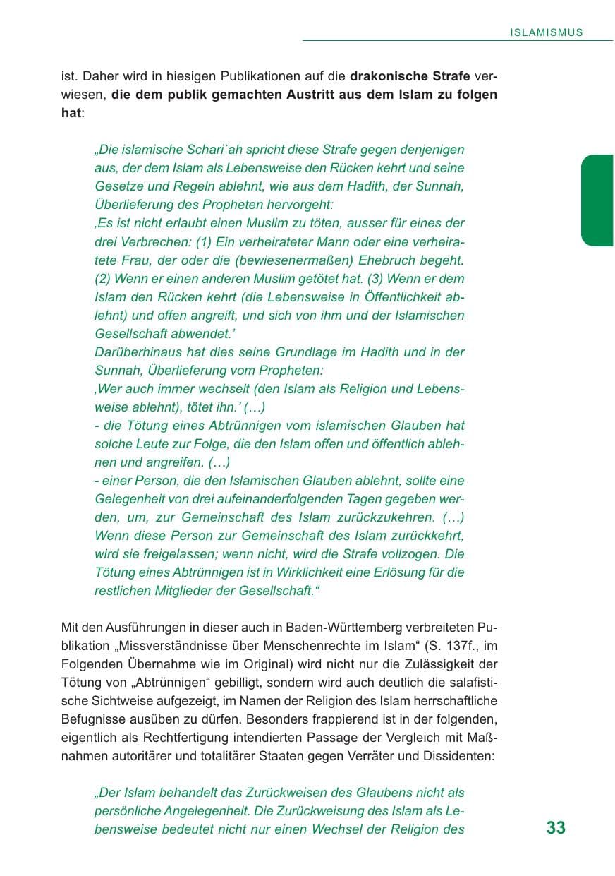 Seite 34 des Verfassungsschutzbericht 2009 Baden-Württemberg