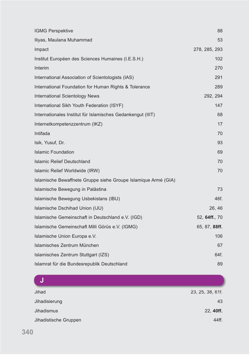 Seite 341 des Verfassungsschutzbericht 2009 Baden-Württemberg