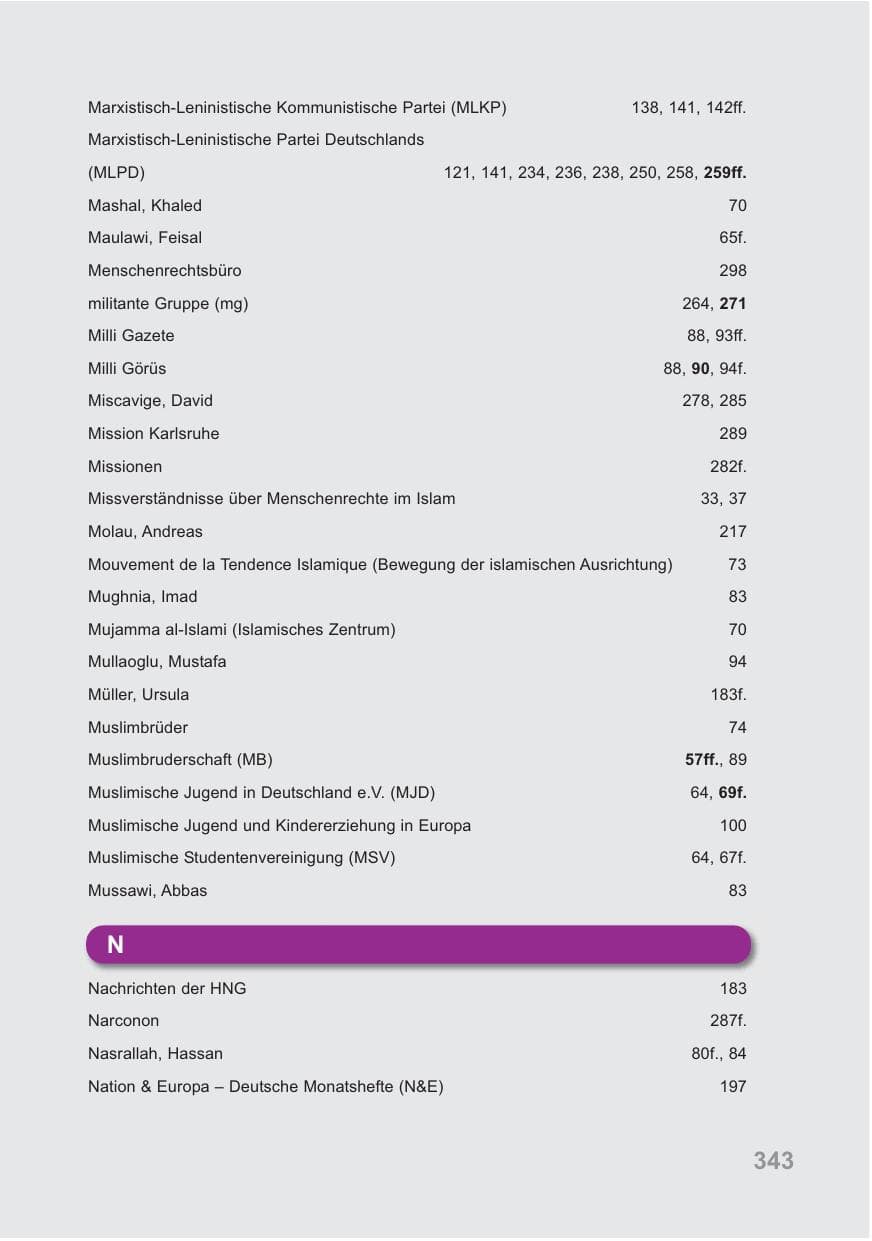 Seite 344 des Verfassungsschutzbericht 2009 Baden-Württemberg