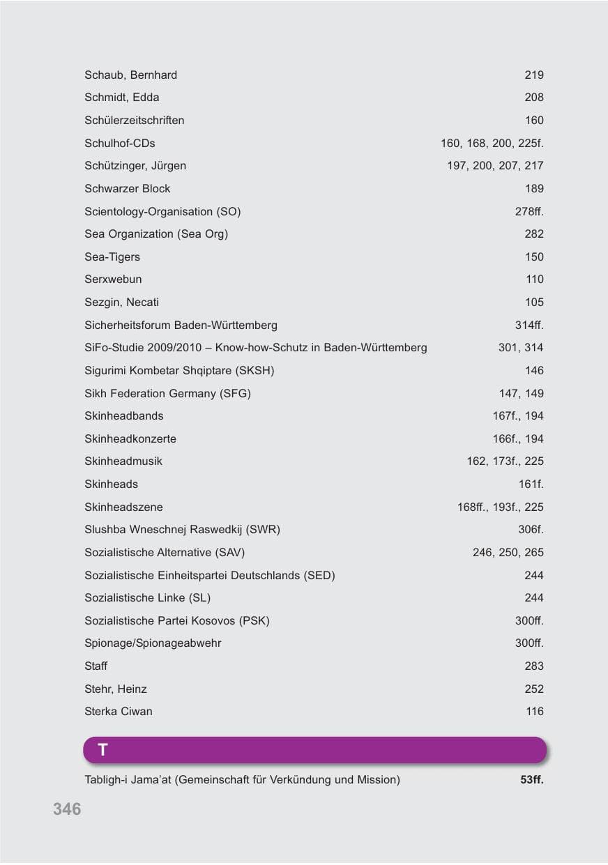 Seite 347 des Verfassungsschutzbericht 2009 Baden-Württemberg