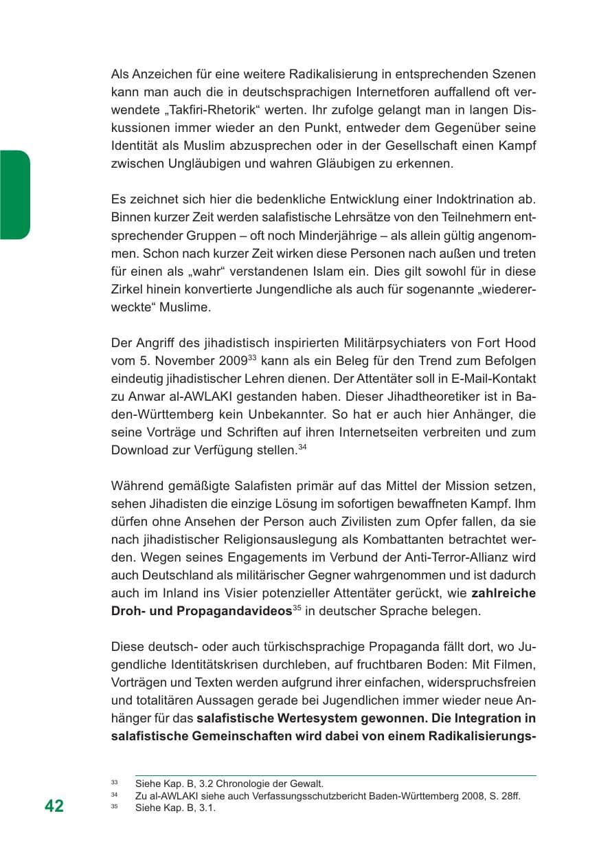 Seite 43 des Verfassungsschutzbericht 2009 Baden-Württemberg