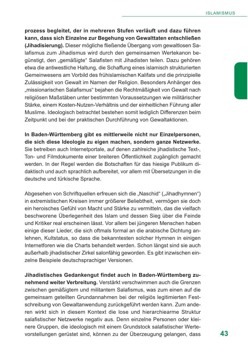 Seite 44 des Verfassungsschutzbericht 2009 Baden-Württemberg