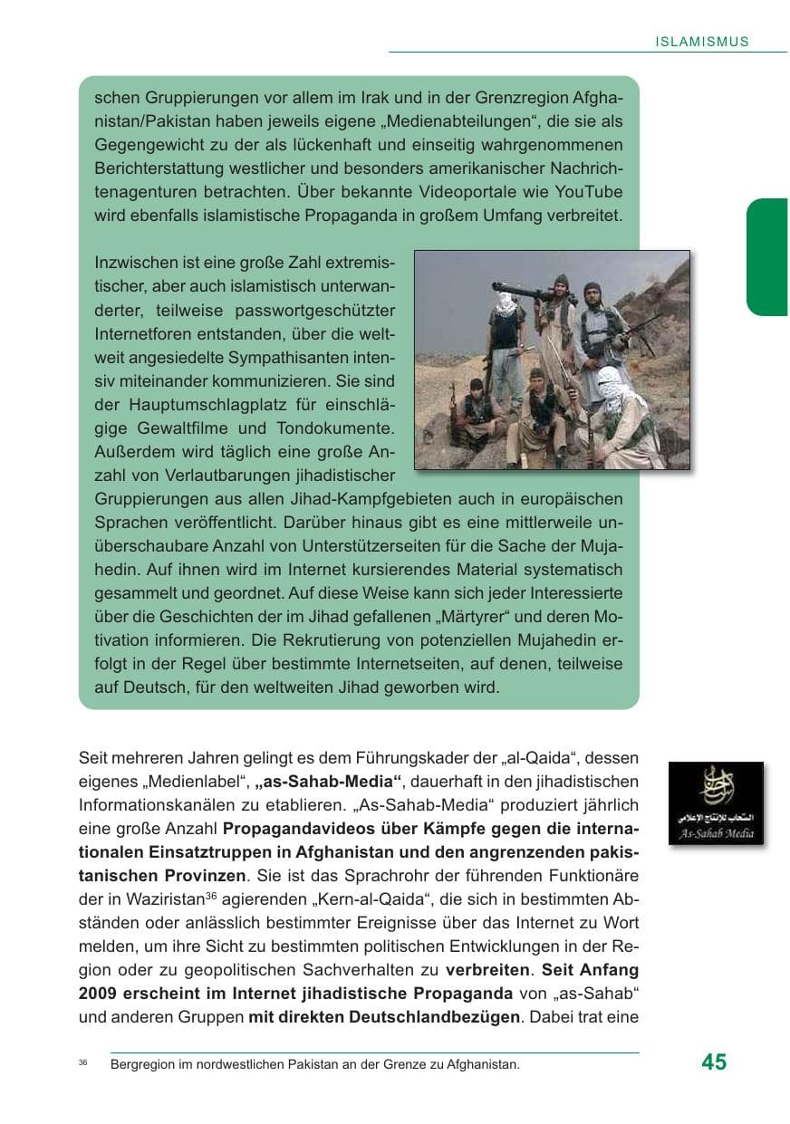 Seite 46 des Verfassungsschutzbericht 2009 Baden-Württemberg