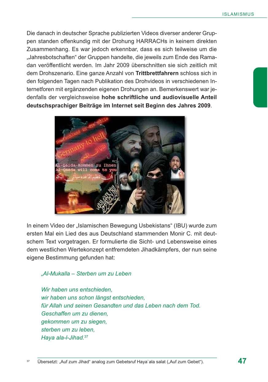 Seite 48 des Verfassungsschutzbericht 2009 Baden-Württemberg