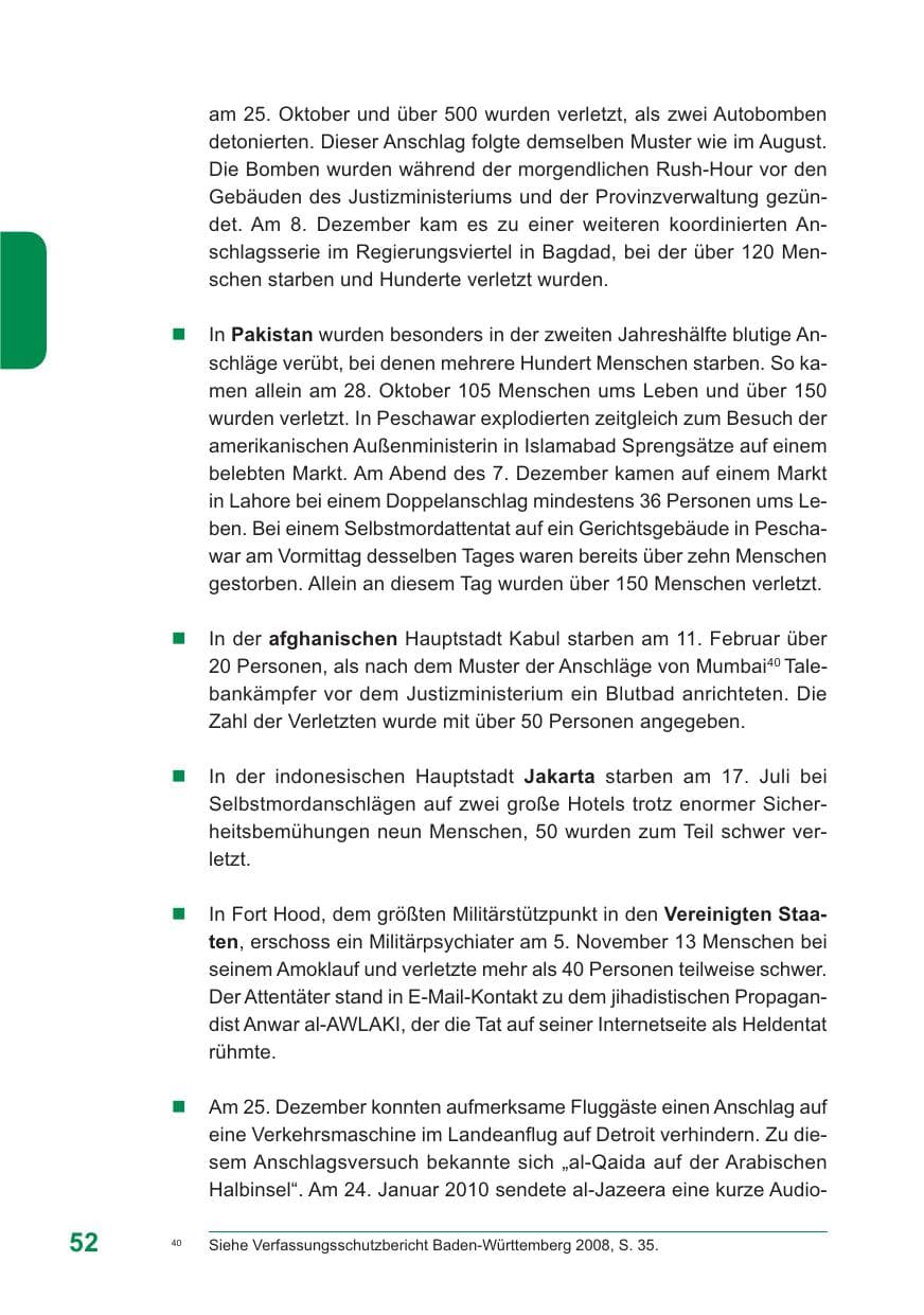 Seite 53 des Verfassungsschutzbericht 2009 Baden-Württemberg