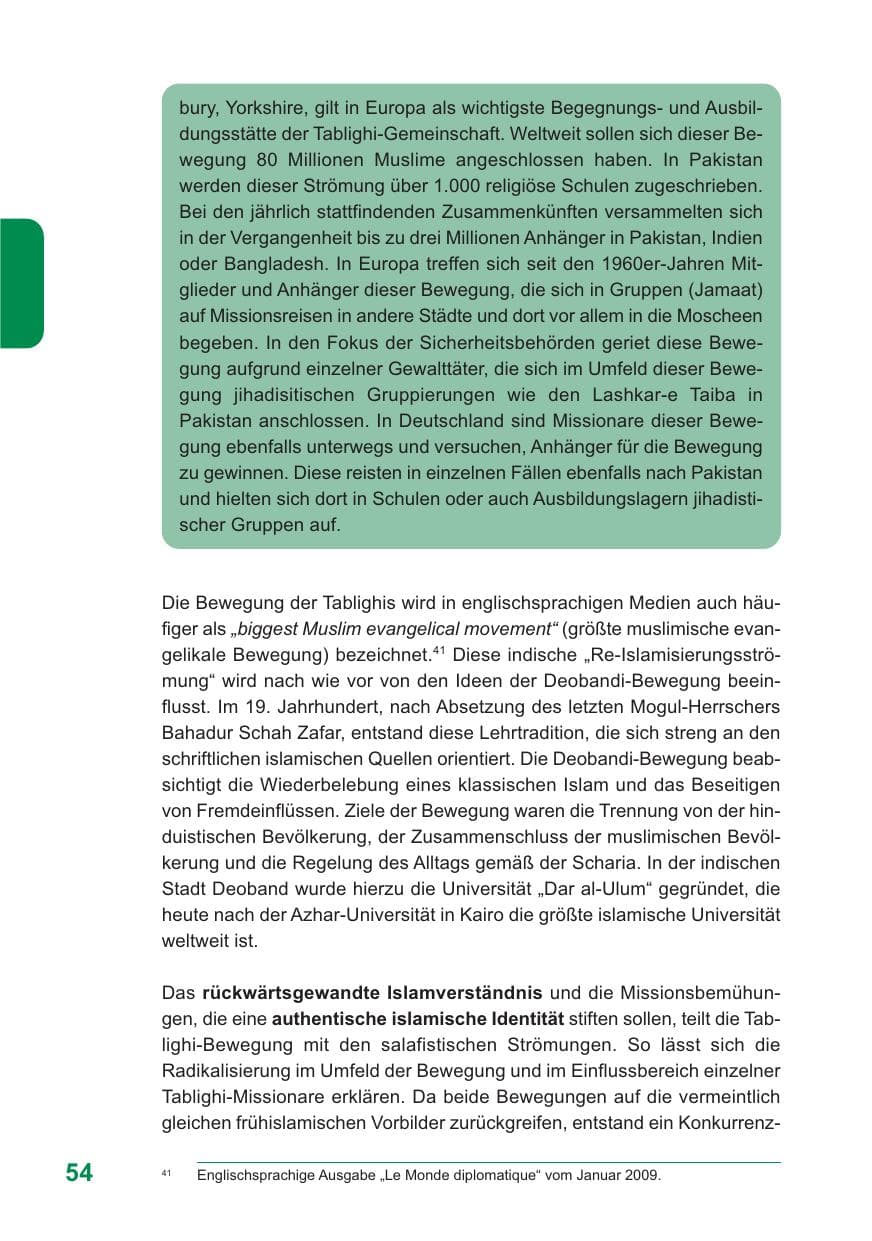 Seite 55 des Verfassungsschutzbericht 2009 Baden-Württemberg