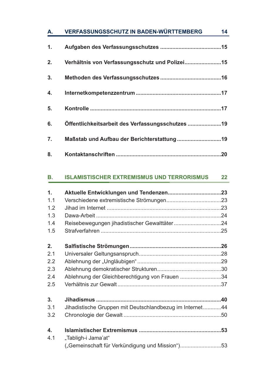 Seite 7 des Verfassungsschutzbericht 2009 Baden-Württemberg