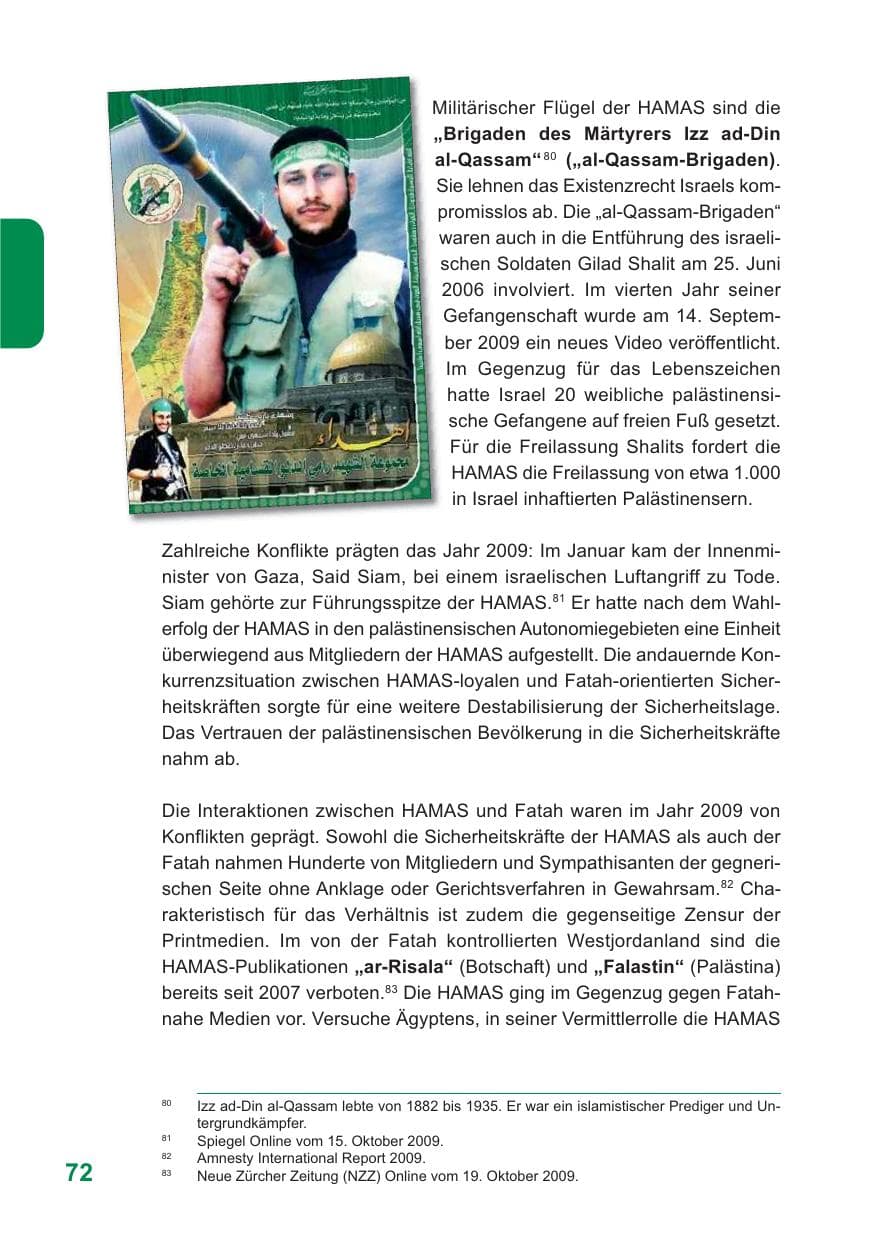 Seite 73 des Verfassungsschutzbericht 2009 Baden-Württemberg