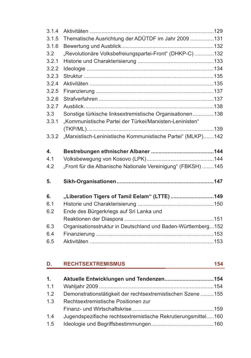 Seite 9 des Verfassungsschutzbericht 2009 Baden-Württemberg