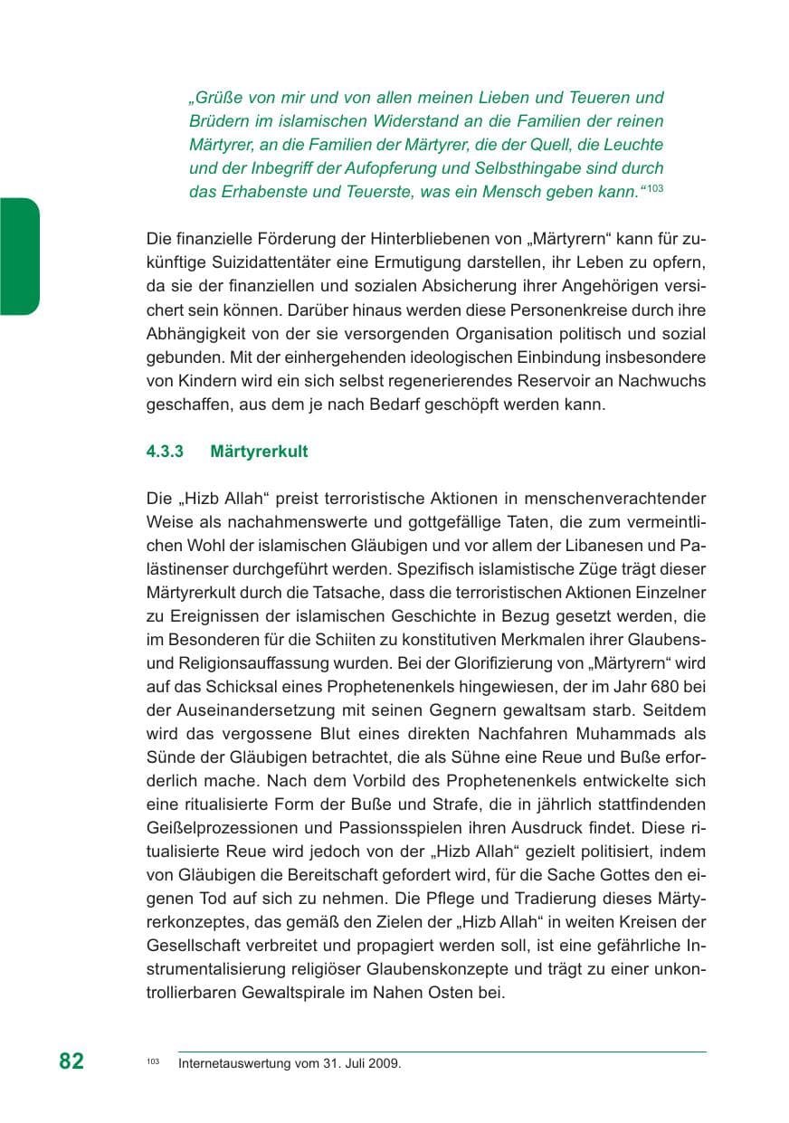 Seite 83 des Verfassungsschutzbericht 2009 Baden-Württemberg
