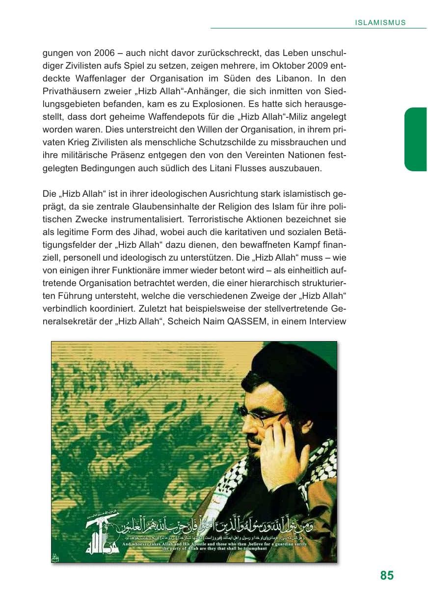 Seite 86 des Verfassungsschutzbericht 2009 Baden-Württemberg