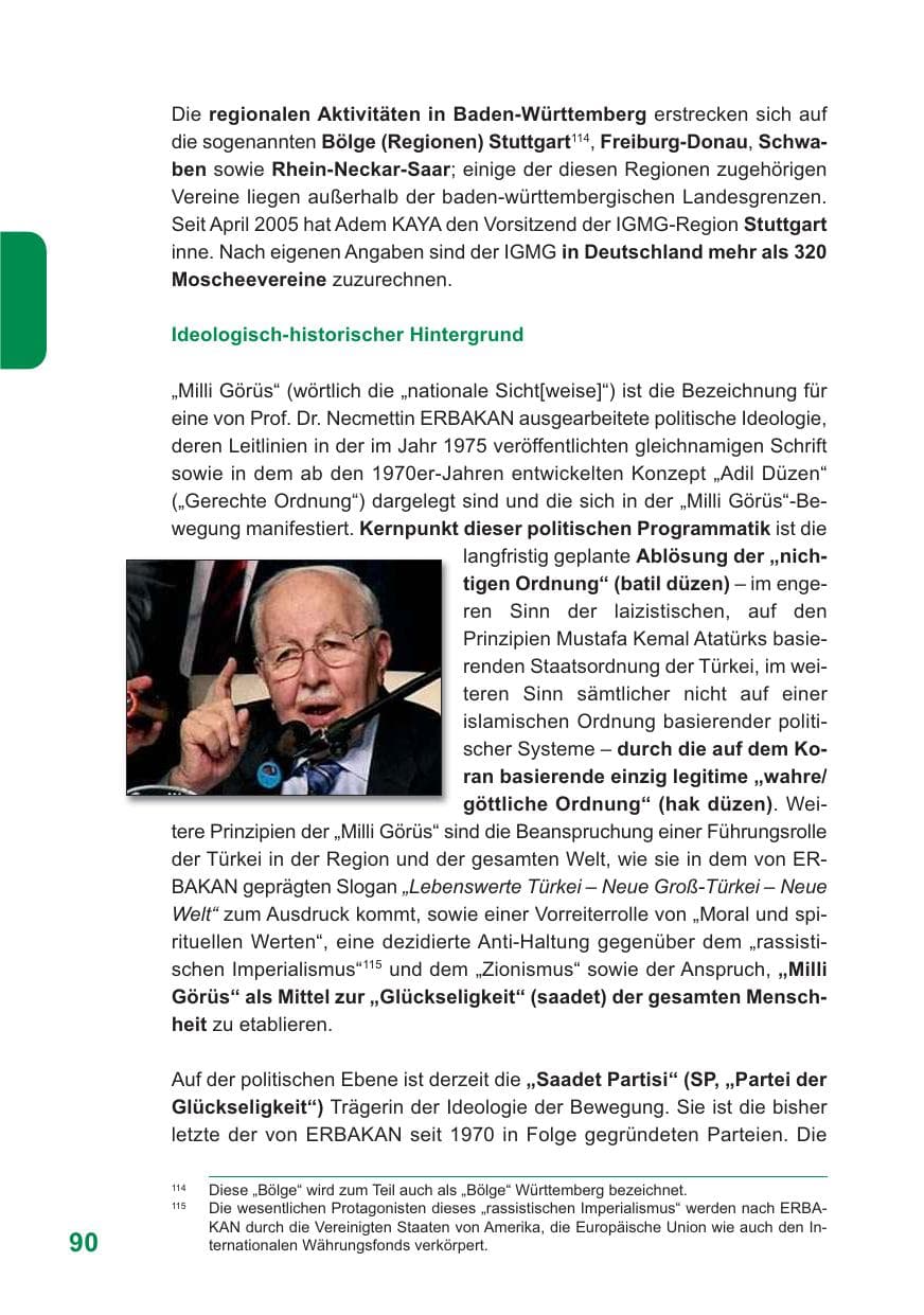 Seite 91 des Verfassungsschutzbericht 2009 Baden-Württemberg