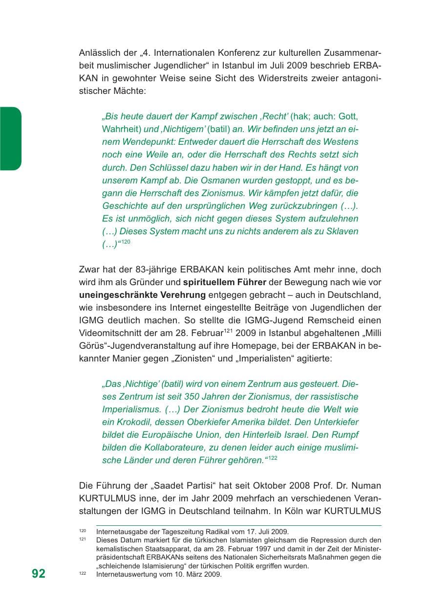 Seite 93 des Verfassungsschutzbericht 2009 Baden-Württemberg