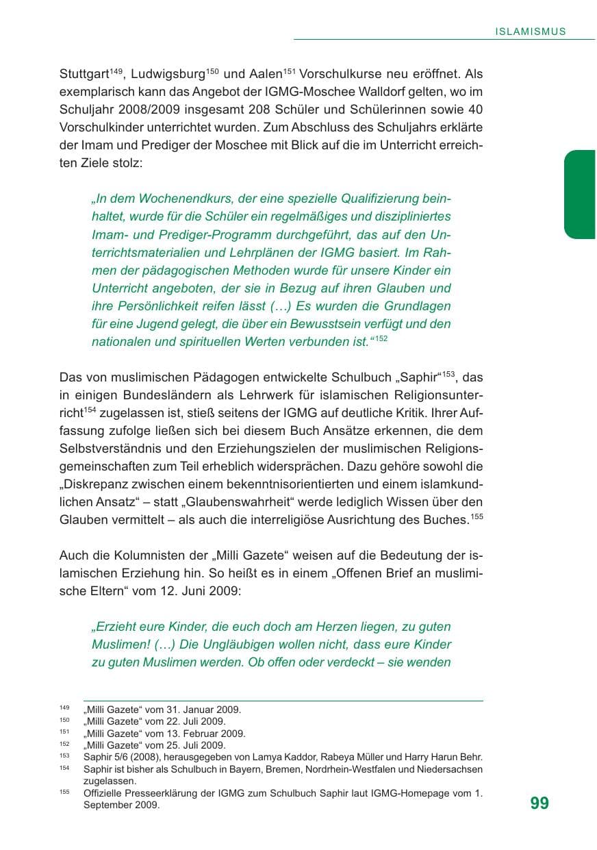 Seite 100 des Verfassungsschutzbericht 2009 Baden-Württemberg