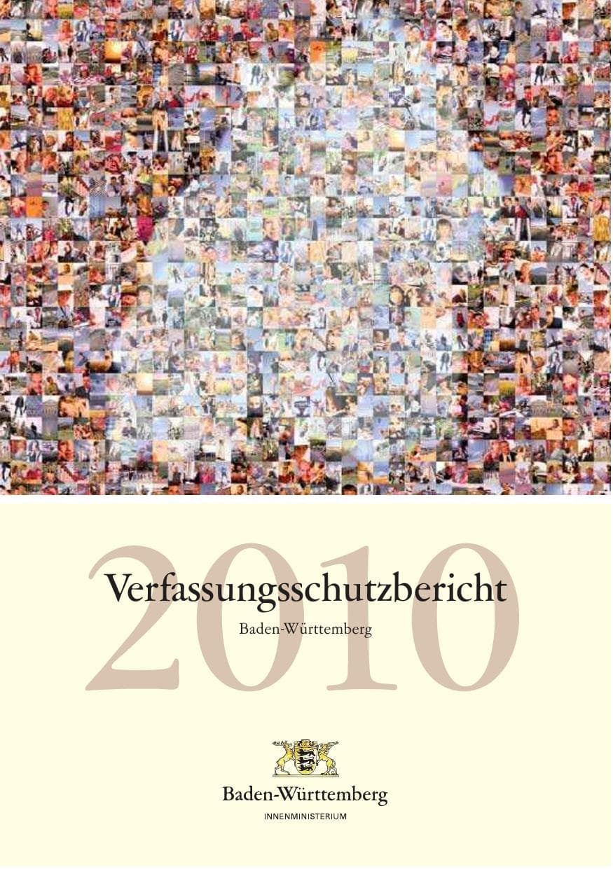 Seite 1 des Verfassungsschutzbericht 2010 Baden-Württemberg