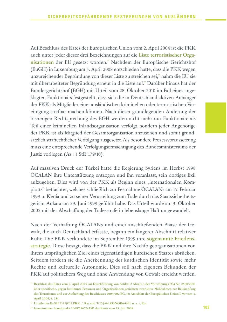 Seite 101 des Verfassungsschutzbericht 2010 Baden-Württemberg
