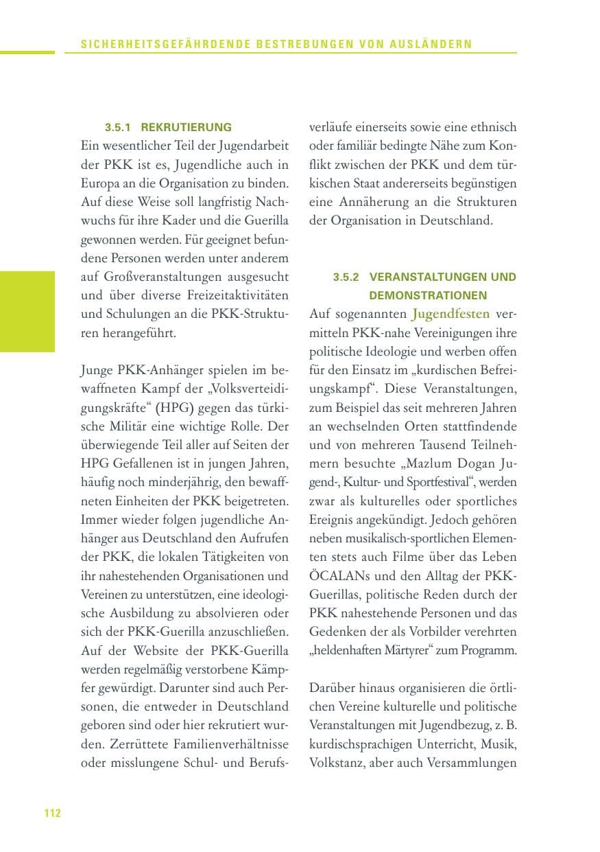 Seite 110 des Verfassungsschutzbericht 2010 Baden-Württemberg
