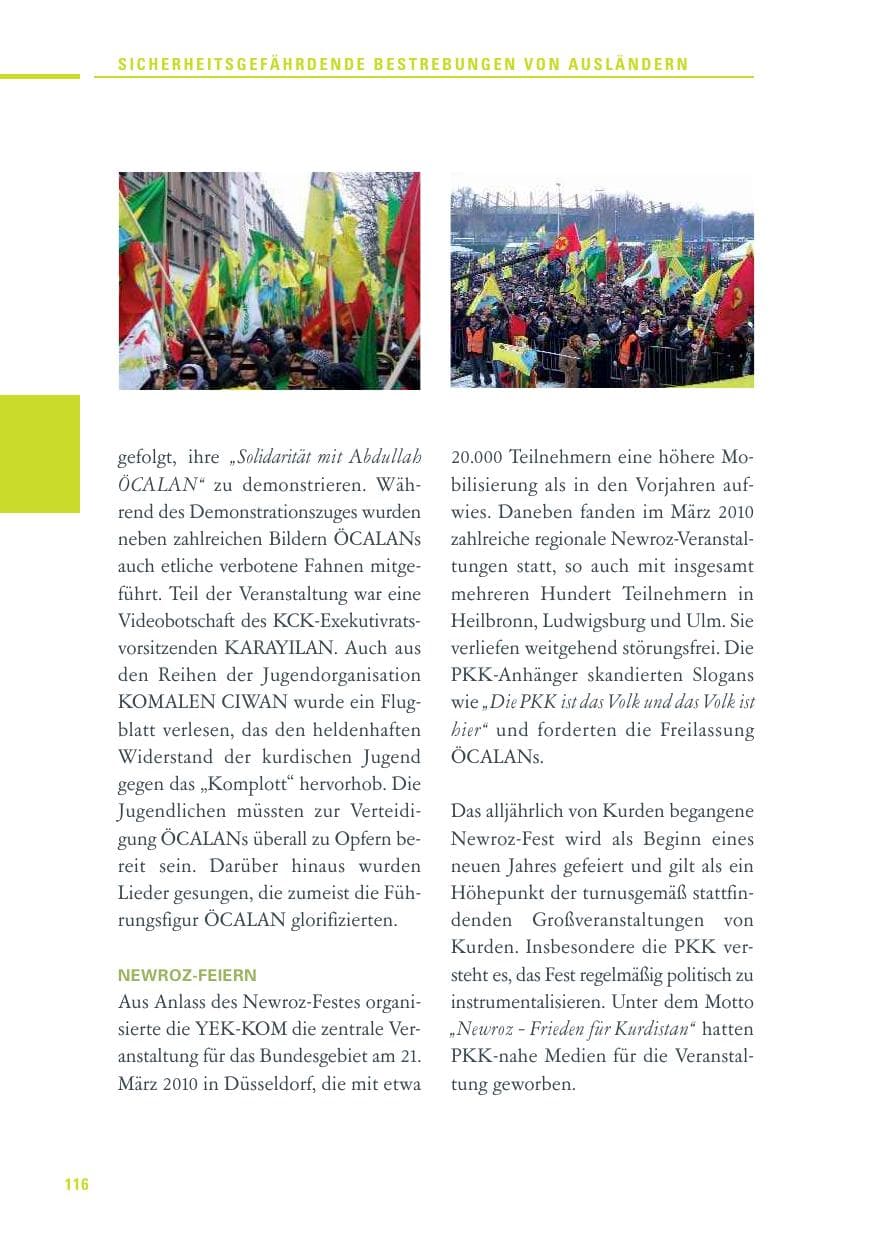Seite 114 des Verfassungsschutzbericht 2010 Baden-Württemberg
