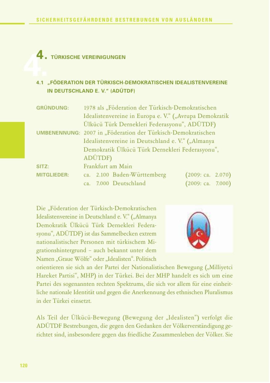 Seite 118 des Verfassungsschutzbericht 2010 Baden-Württemberg