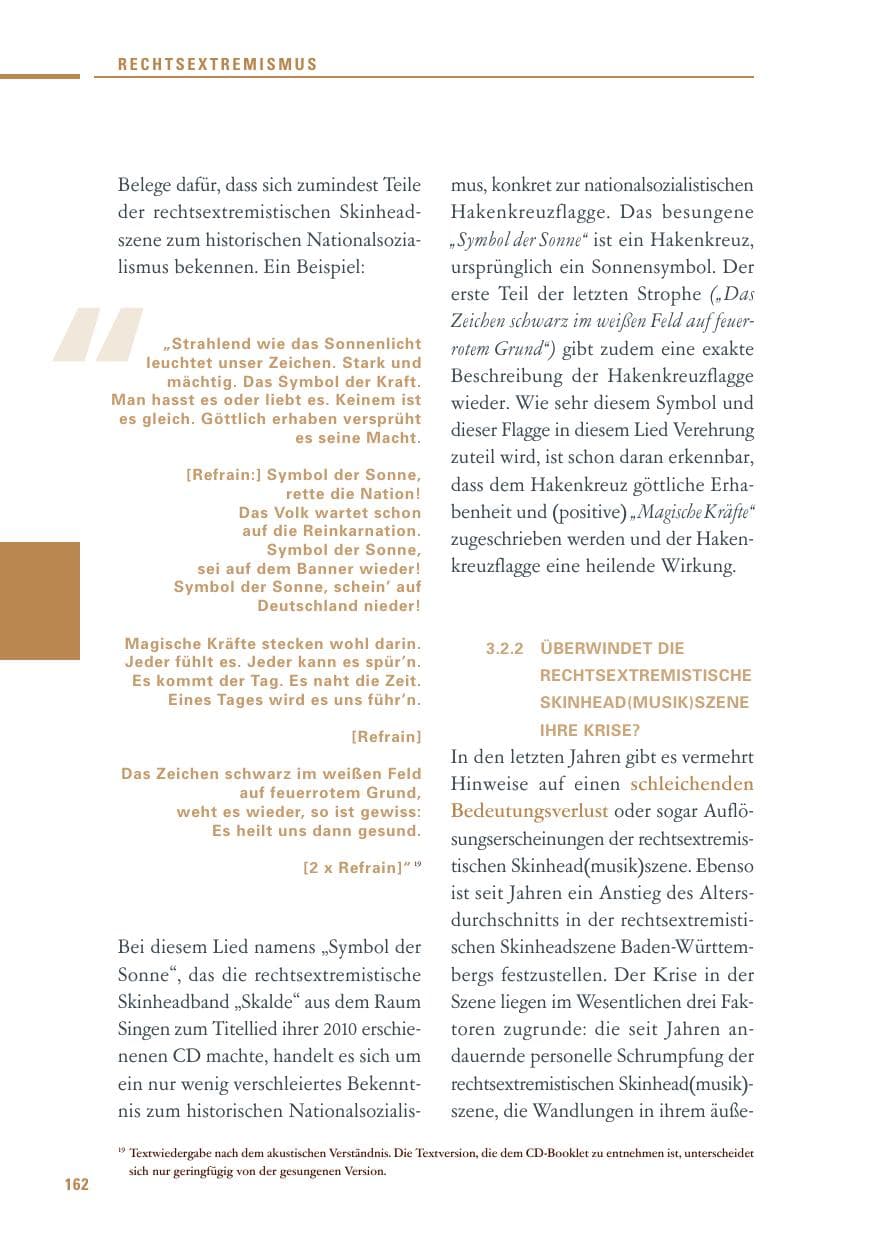 Seite 160 des Verfassungsschutzbericht 2010 Baden-Württemberg