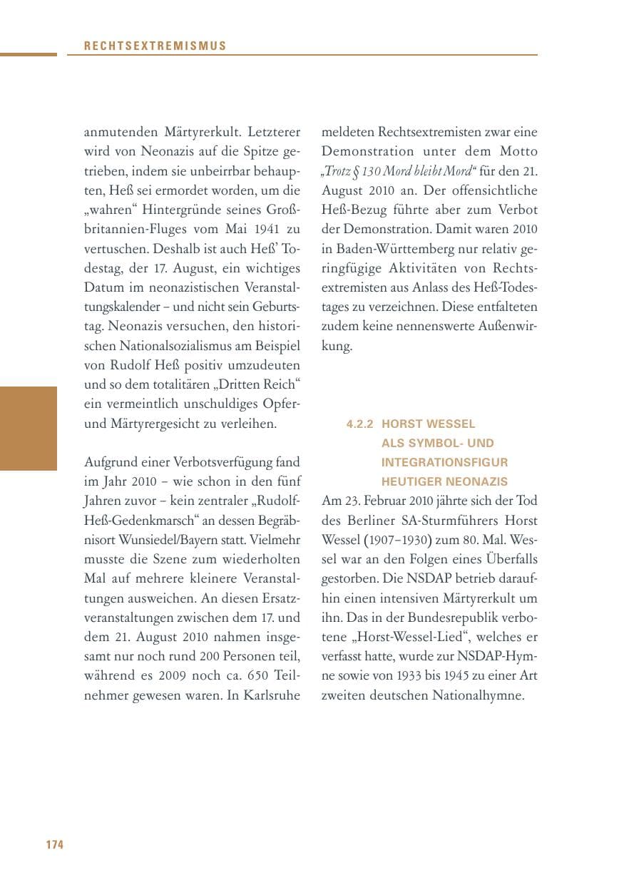 Seite 172 des Verfassungsschutzbericht 2010 Baden-Württemberg