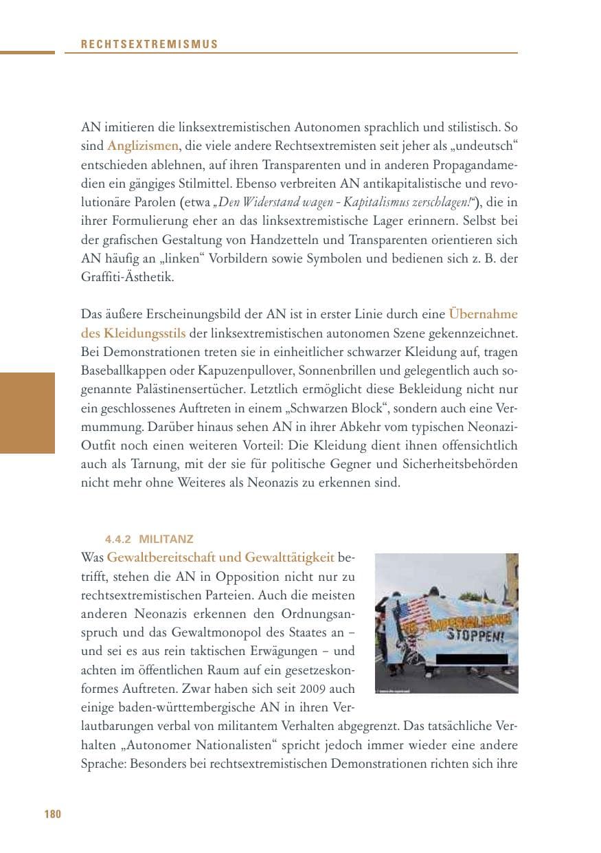 Seite 178 des Verfassungsschutzbericht 2010 Baden-Württemberg