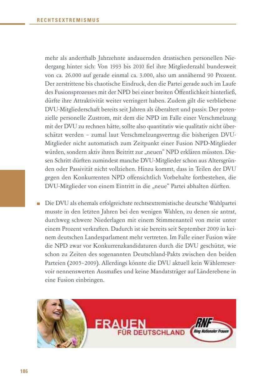 Seite 184 des Verfassungsschutzbericht 2010 Baden-Württemberg