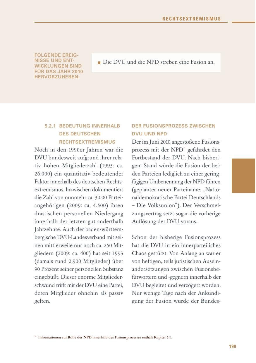 Seite 197 des Verfassungsschutzbericht 2010 Baden-Württemberg