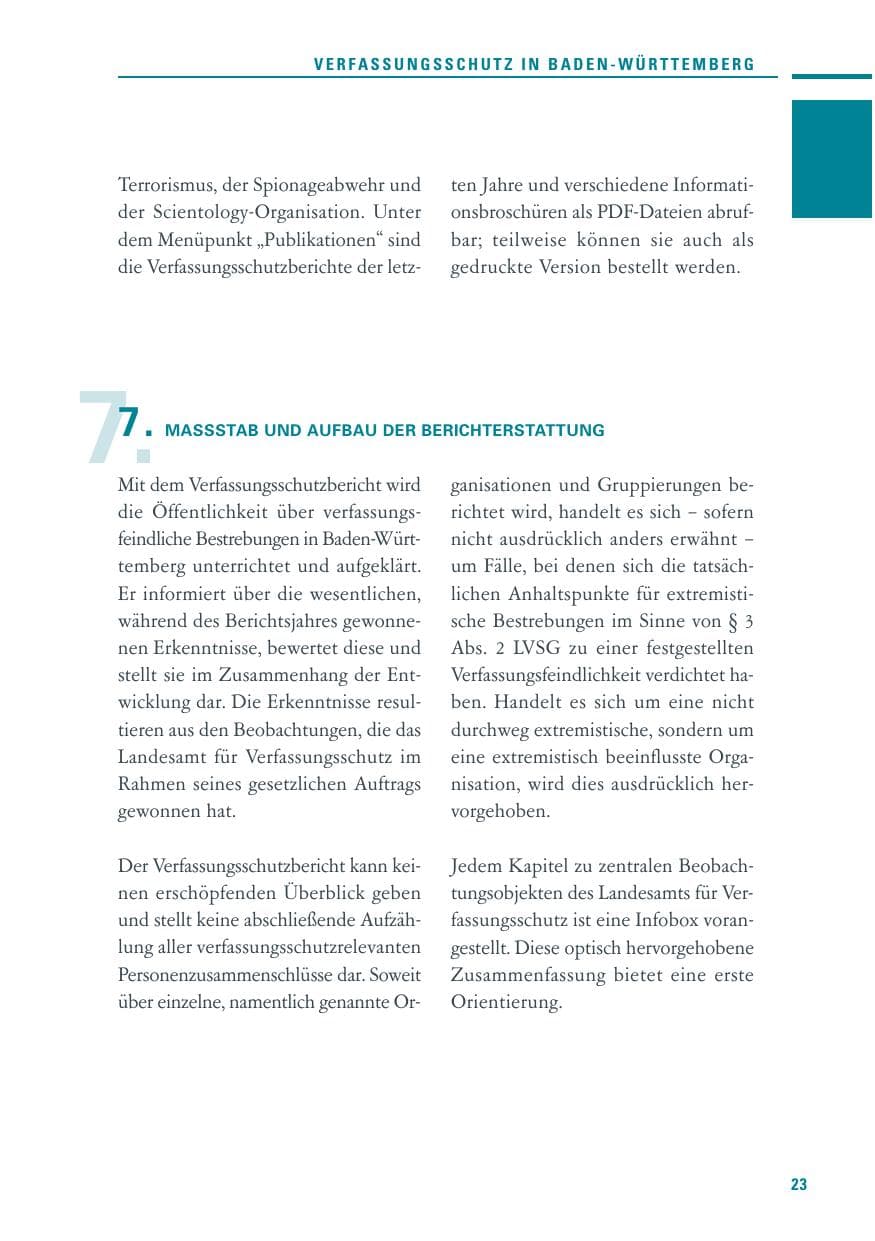 Seite 21 des Verfassungsschutzbericht 2010 Baden-Württemberg
