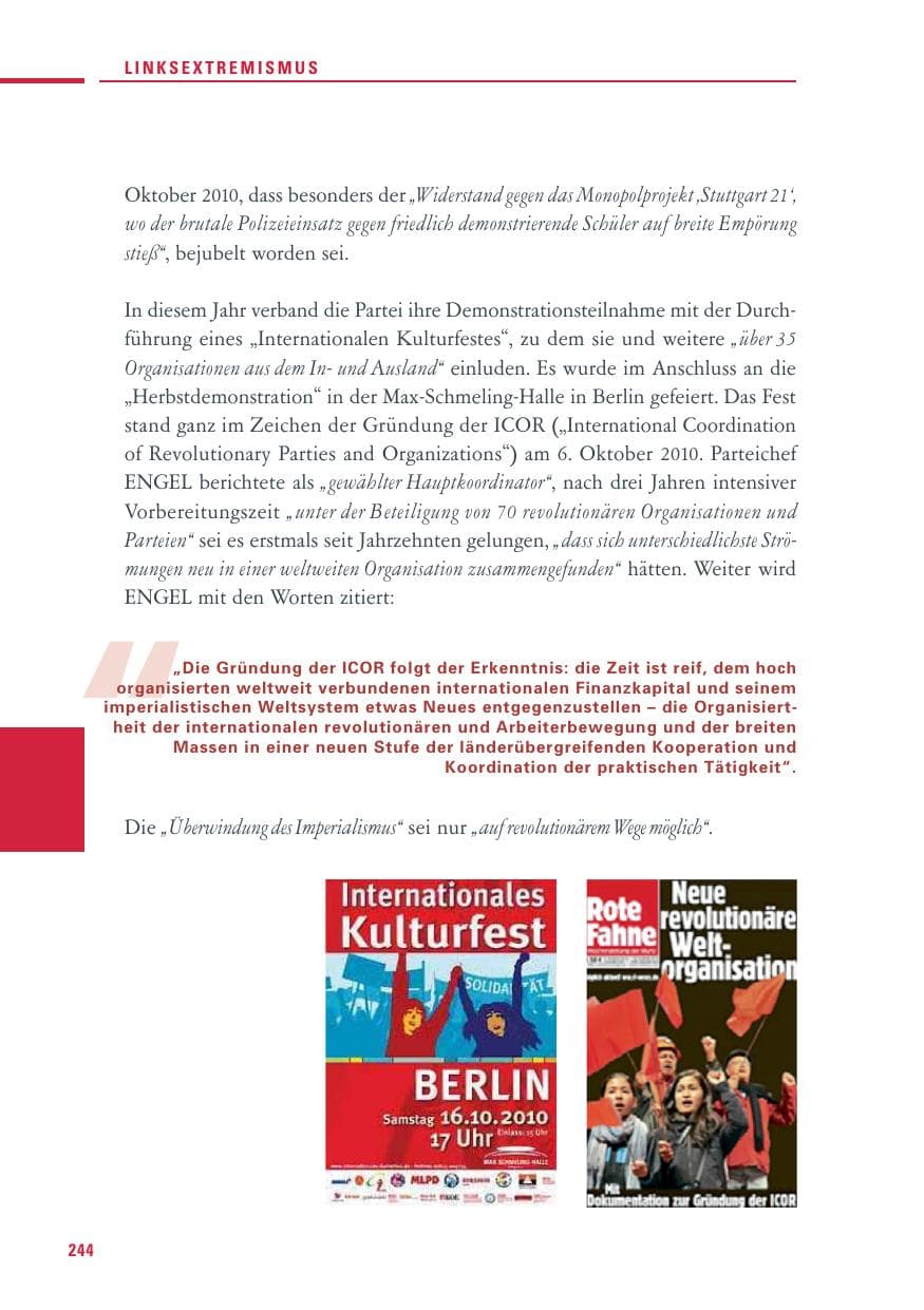 Seite 242 des Verfassungsschutzbericht 2010 Baden-Württemberg