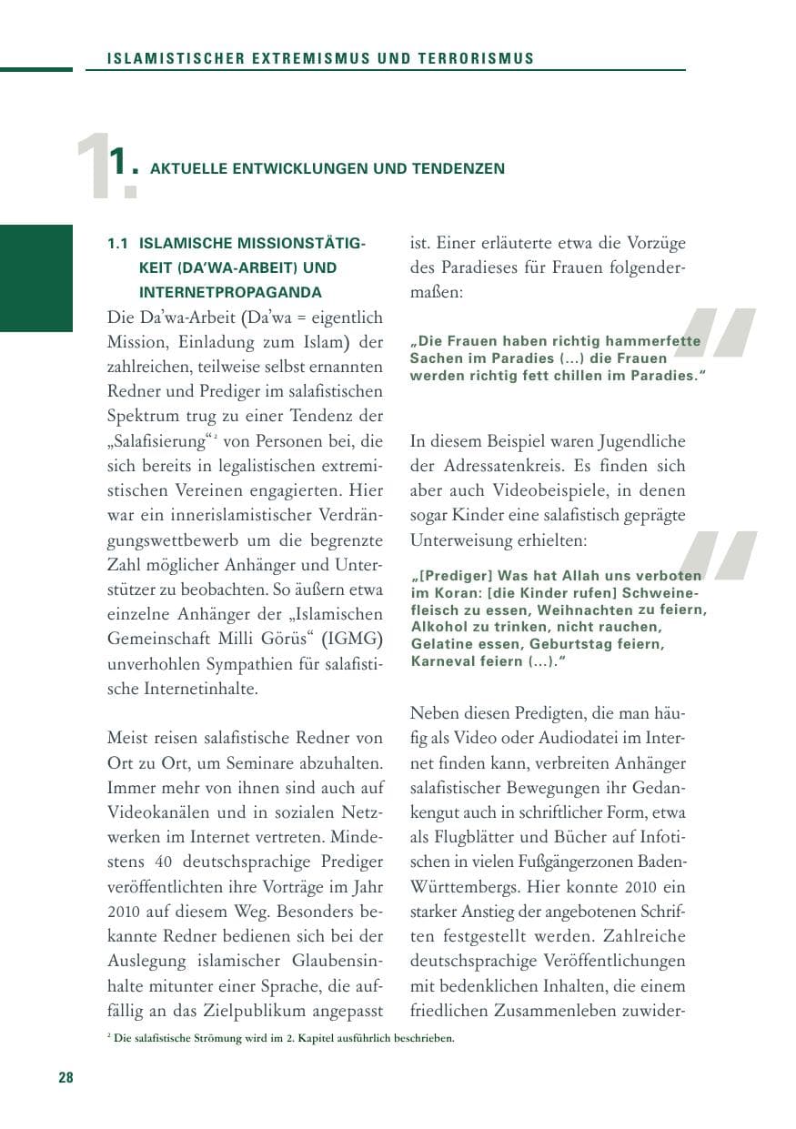 Seite 26 des Verfassungsschutzbericht 2010 Baden-Württemberg