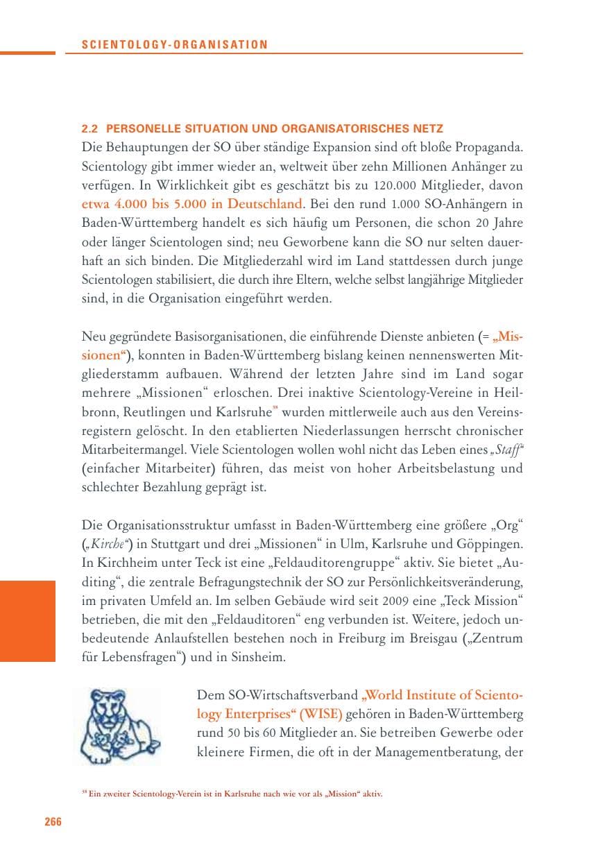 Seite 264 des Verfassungsschutzbericht 2010 Baden-Württemberg