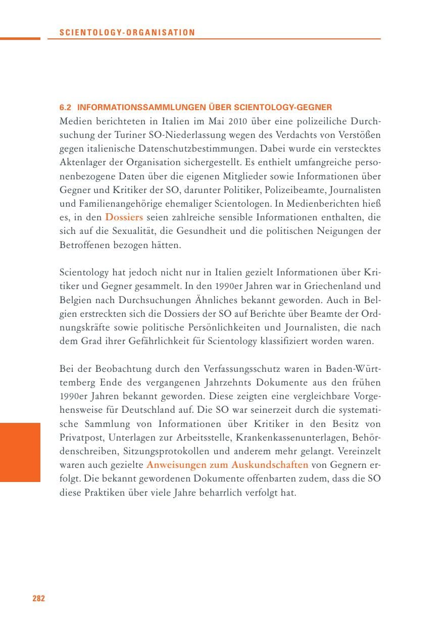 Seite 280 des Verfassungsschutzbericht 2010 Baden-Württemberg